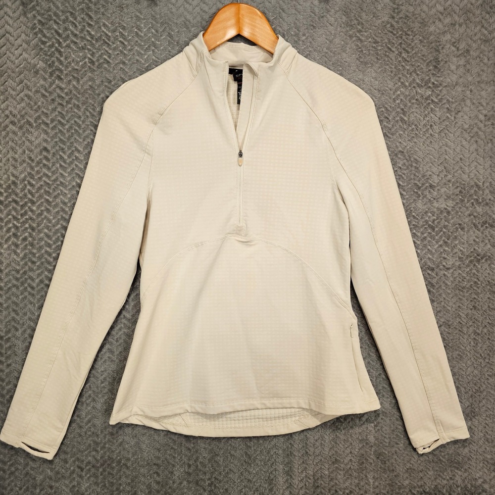 Spyder Active Womens Beige‎ Grid Texture Quarter Zip Running SP186R Small